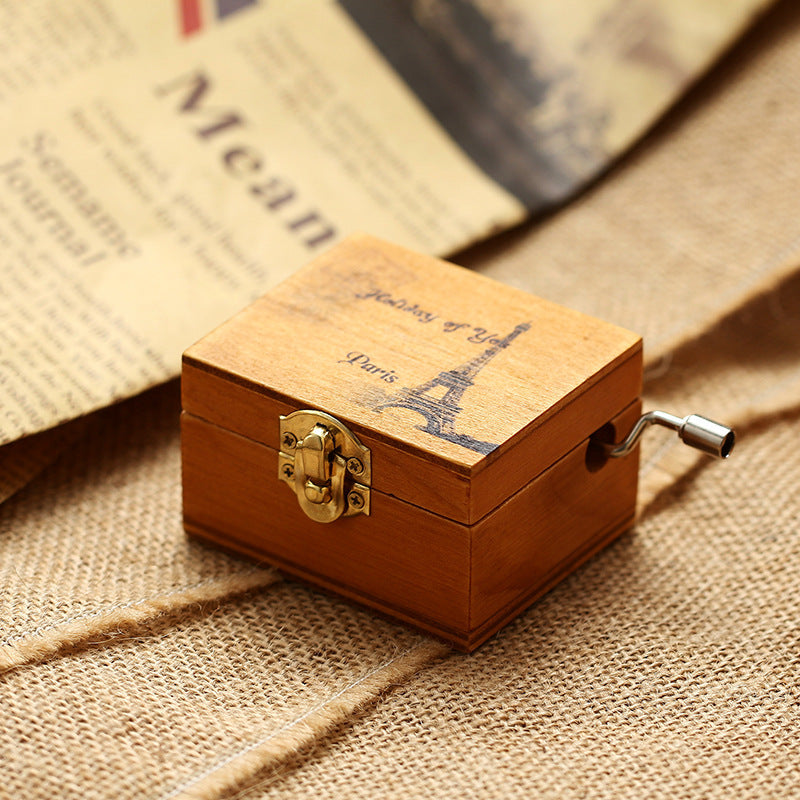 Hand-cranking Music Box Wooden Music Box Creative