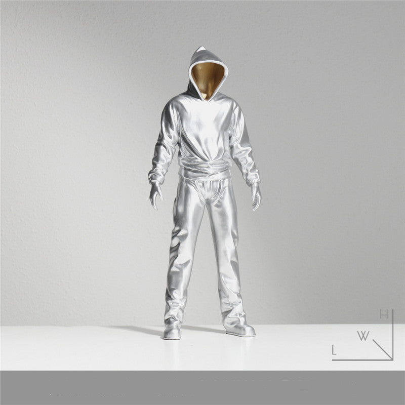 Modern Silver Resin Sculpture Ornaments