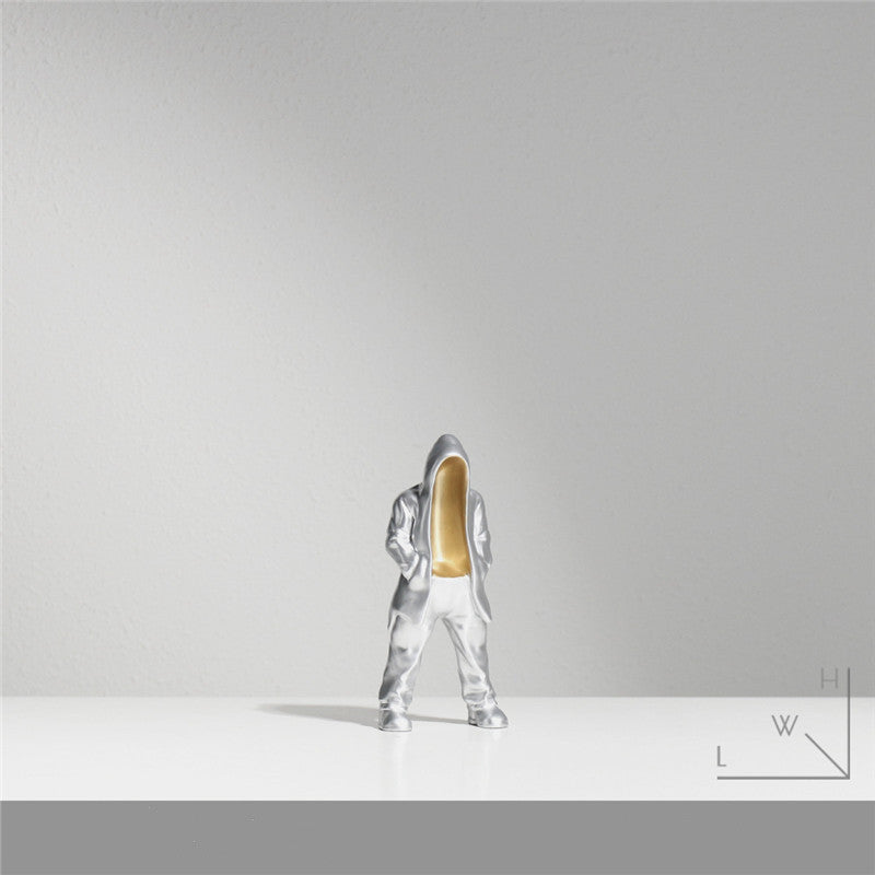 Modern Silver Resin Sculpture Ornaments